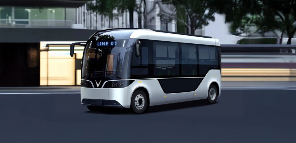 VinFast EBus góc nhìn 3/4 đầu xe