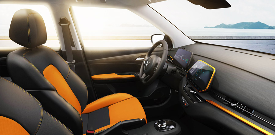 Dự kiện VinFast VF5 sẽ có 3 lựa chọn nội thất: VinFast Blue, Black, Sunset Orange.