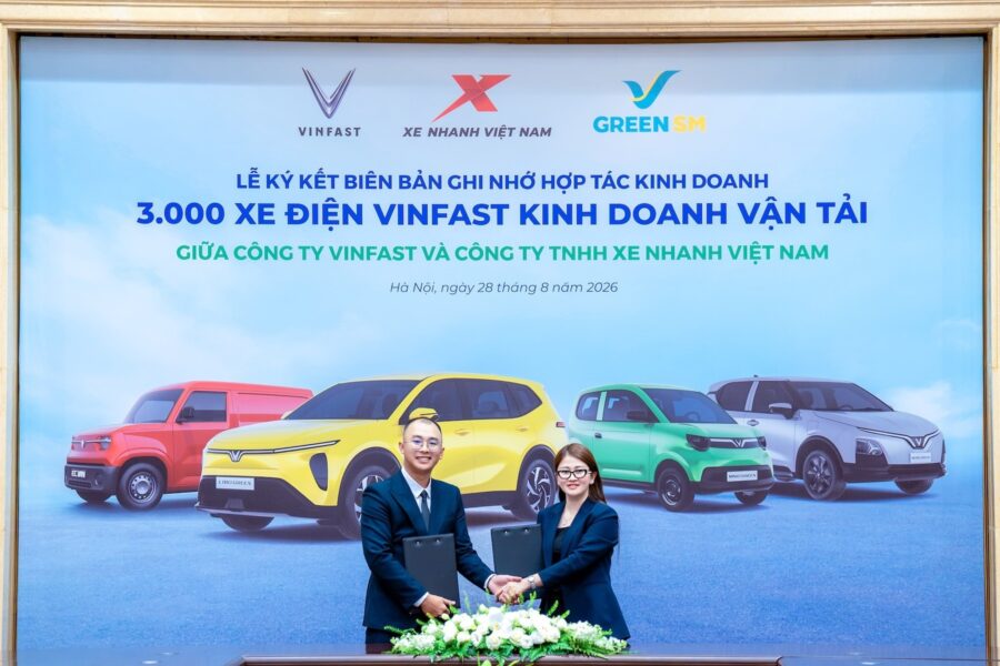 Lễ ký kết hợp tác giữa VinFast, GSM và Xe Nhanh Việt Nam